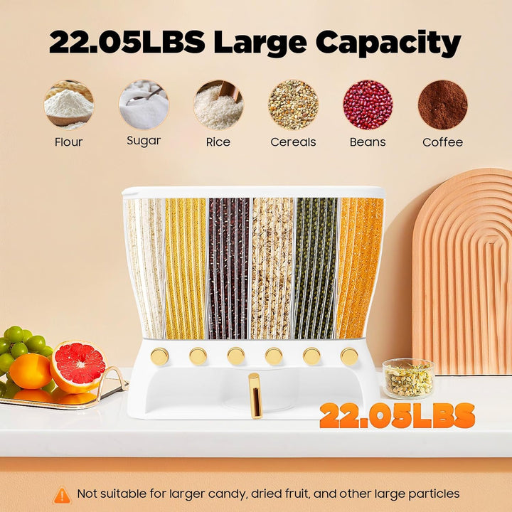 6 Gitter Müslispender CerealienspenderMüsli Getreidespender mit Deckel Reisspende Küche Trockenfutte