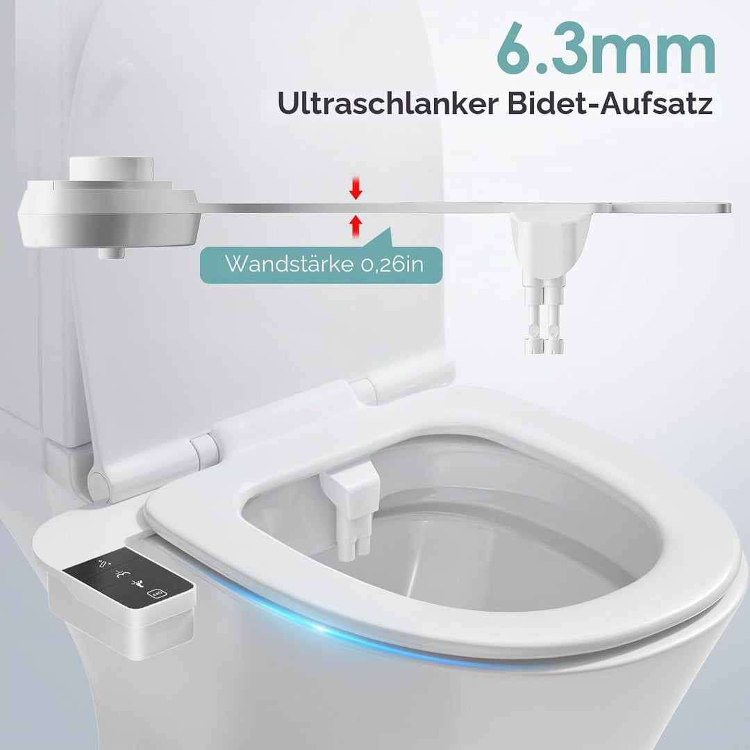 Bidet Aufsatz für Toilette, Nicht Elektrisches Kaltwasser-Bidet mit Einziehbaren Doppel Selbstreinig