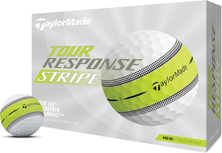TaylorMade Tour Response Stripe Golfball, 2023 Tour Response Green-Stripe, Tour Response Green-Strip