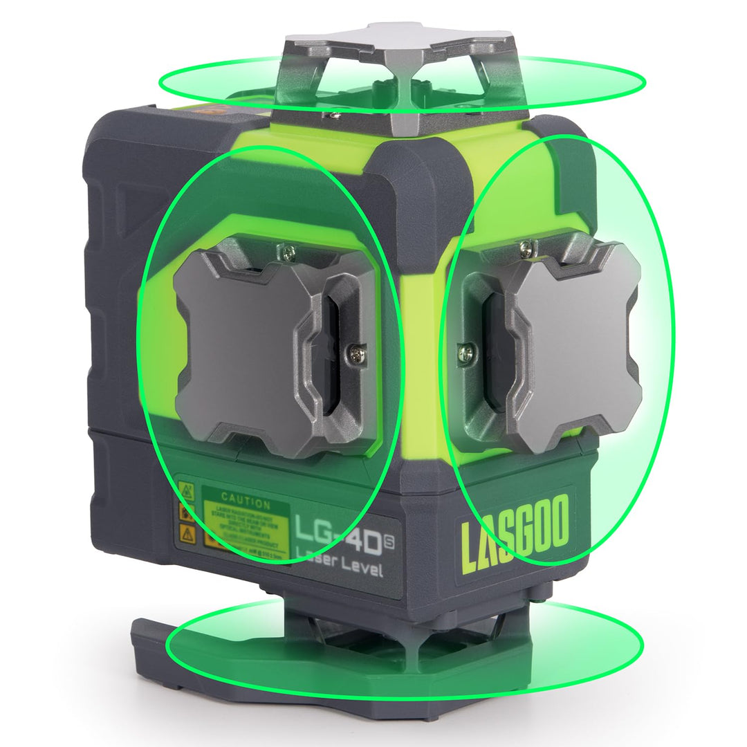 LasGoo 4x360° selbstnivellierendes Laser-Nivellier, 16 Linien grünes Kreuz, für Bauprojekte und Heim