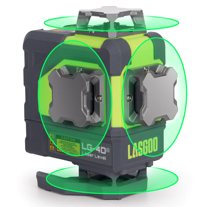 LasGoo 4x360° selbstnivellierendes Laser-Nivellier, 16 Linien grünes Kreuz, für Bauprojekte und Heim