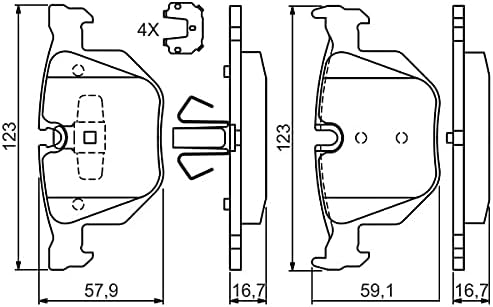 Bosch BP1461 Bremsbeläge - Hinterachse - ECE-R90 Zertifizierung - vier Bremsbeläge pro Set