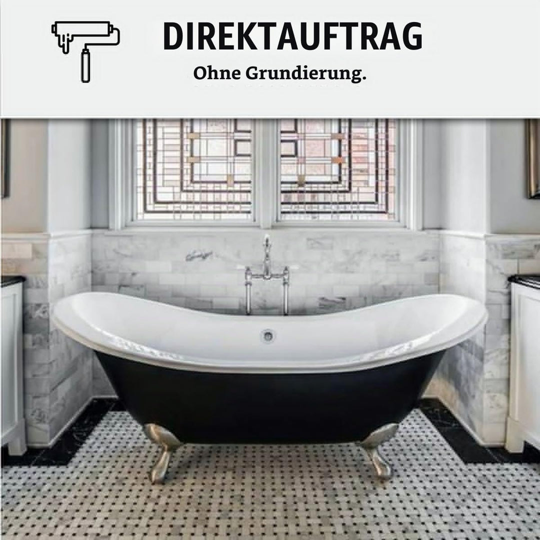 BADEWANNENLACK - BADFARBE - Zum Überstreichen von Badewannen, Waschbecken und Duschen - Weiss RAL 90