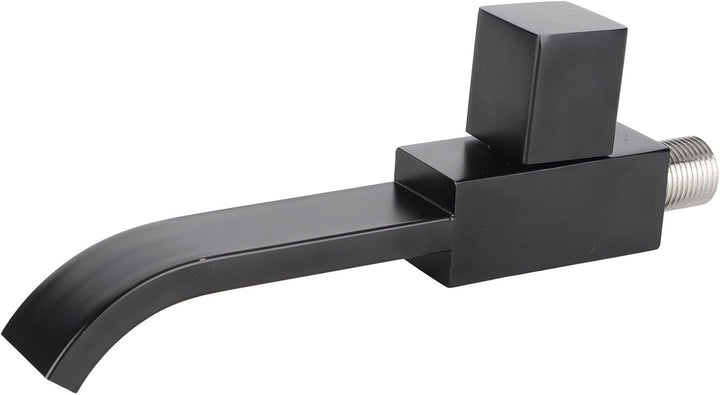Waschtischarmatur - G1/2 Wandwaschbecken Waschbeckenarmatur Kaltwasserhahn Badzubehör Mattschwarz