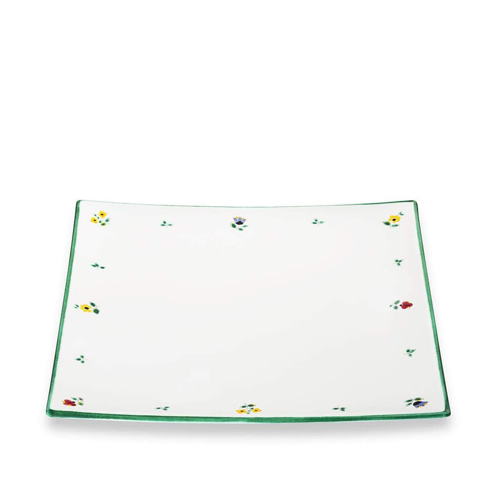 GMUNDNER KERAMIK Platzteller eckig Grösse: l= 31 cm x b= 31 cm x h= 2.8 cm Streublume Geschirr, hand