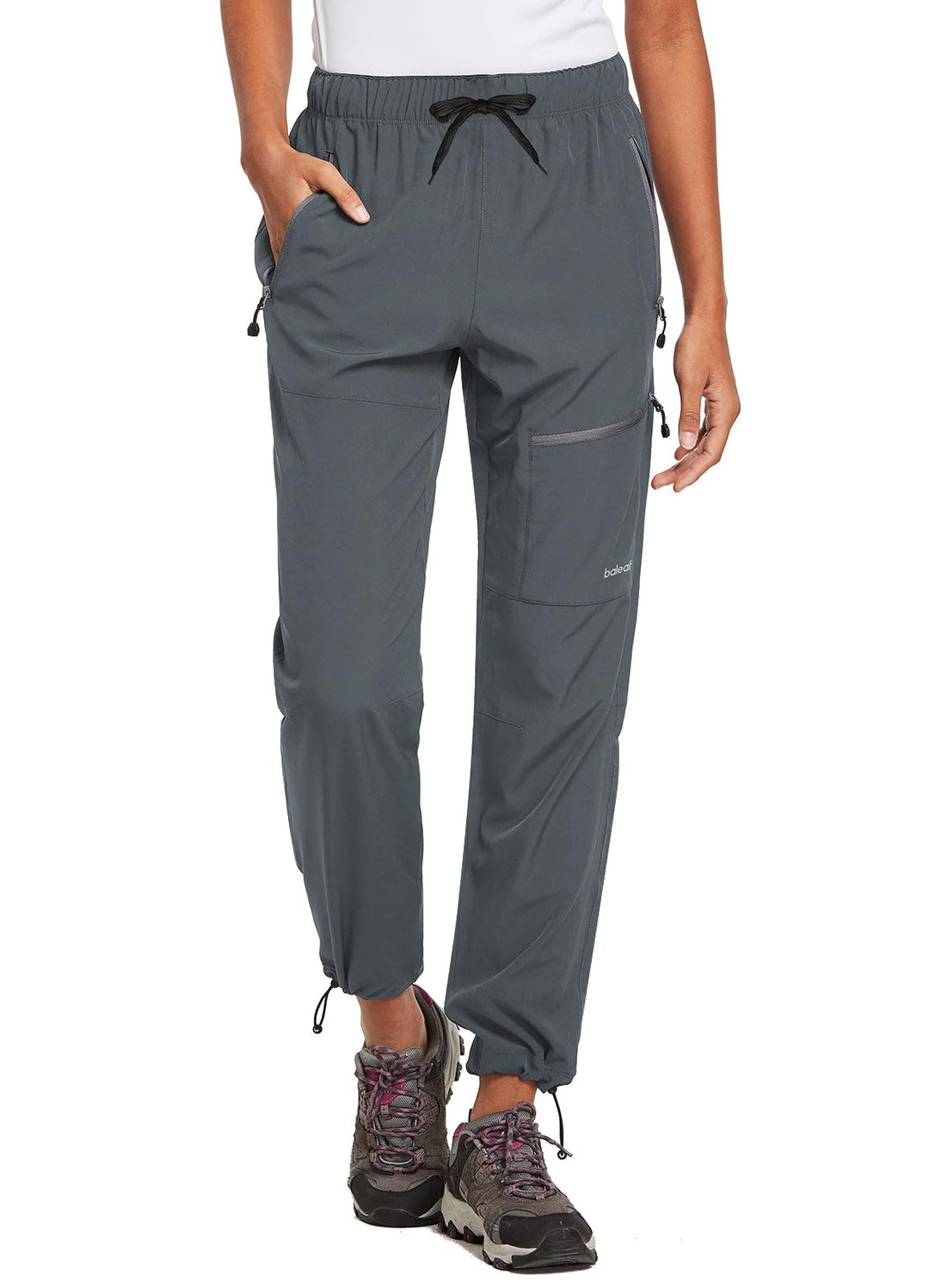 BALEAF Damen Outdoorhose Wanderhose Wasserdicht Schnelltrocknend Leicht Trekkinghose Capris UV Schut