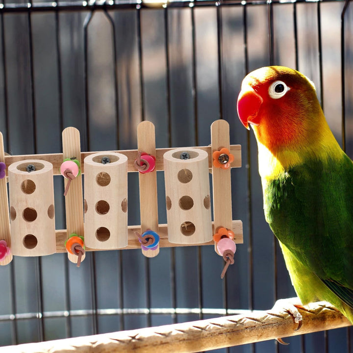 Vogelspielzeug Holz Halter Eimer 9.06X4.72X1.97In Papagei Futtersuche Spielzeug Leckerlis Verstecken