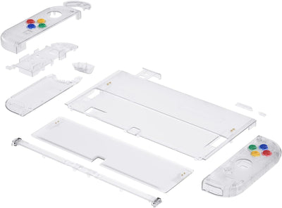 eXtremeRate Full Hülle für nintendo Switch OLED, DIY-Ersatz Konsole case & Kickstand, NS Joycon Gehä