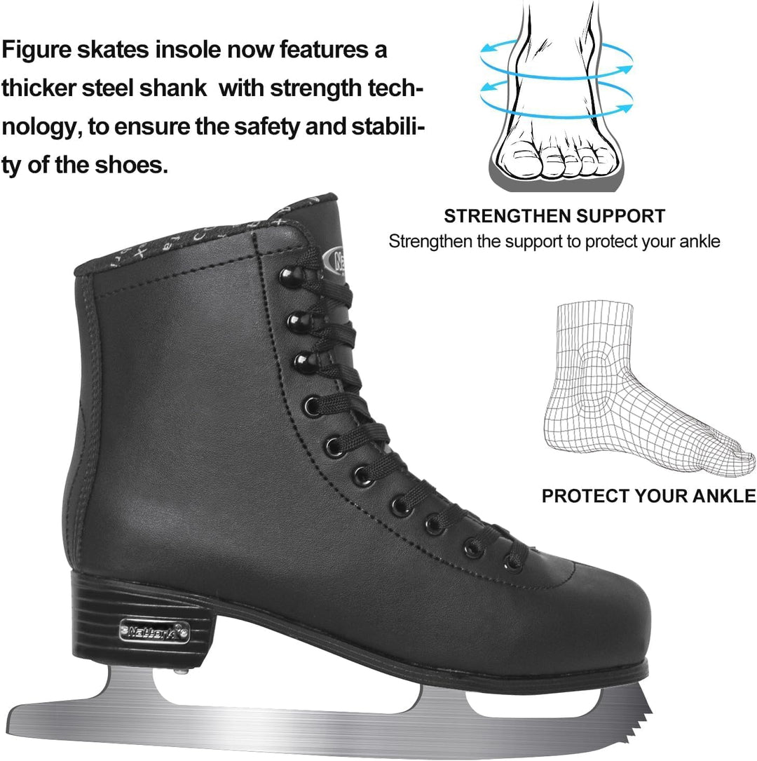 Nattork Eiskunstlaufschuhe Excellence – Edelstahlkufen für verbesserte Unterstützung, Stärke, Leistu