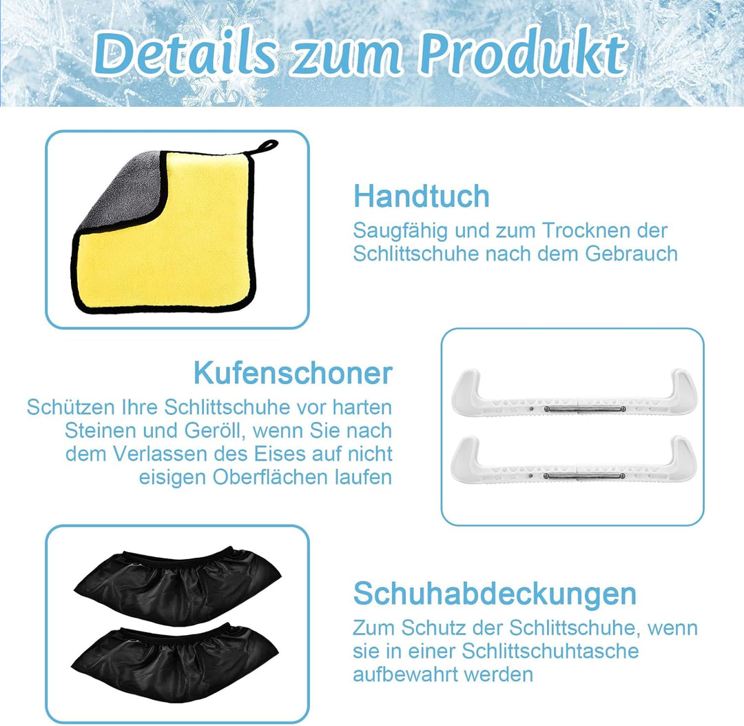 Herefun Schoner für Schlittschuhkufen, Kufenschoner Schlittschuhe Schwarze, Elastische Kufenstrümpfe