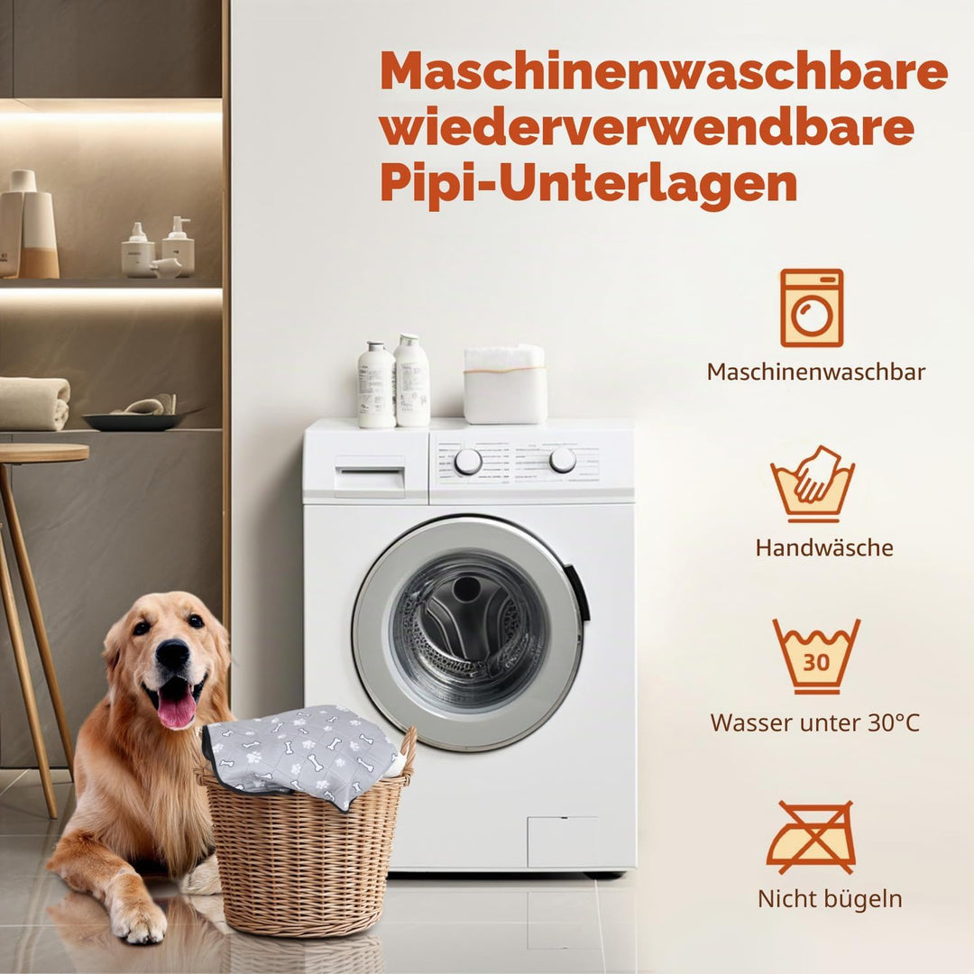 Nobleza Wiederverwendbare Welpenunterlagen, 2er Set Waschbar Haustier-Urinunterlage, 90 x 80 cm Schn
