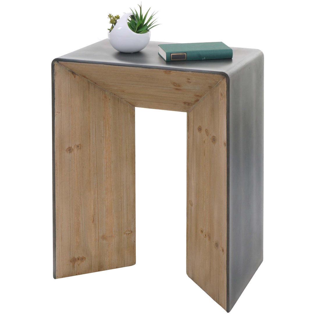 Konsolentisch HWC-L76, Telefontisch Beistelltisch Tisch, Industrial Massiv-Holz MVG, 80x60x40cm Natu