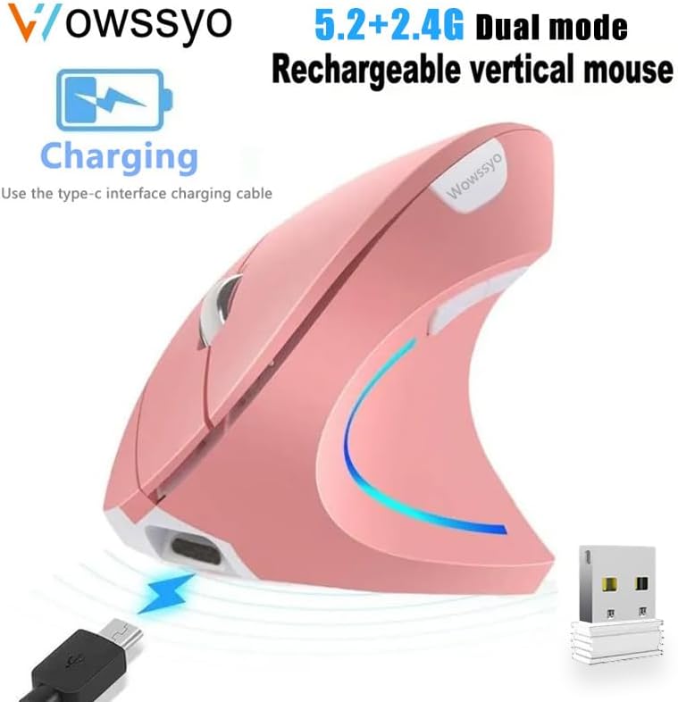 2.4G Wireless Vertikale Ergonomische, Wiederaufladbar, Optische Maus Vertical Ergonomic Optical Mous