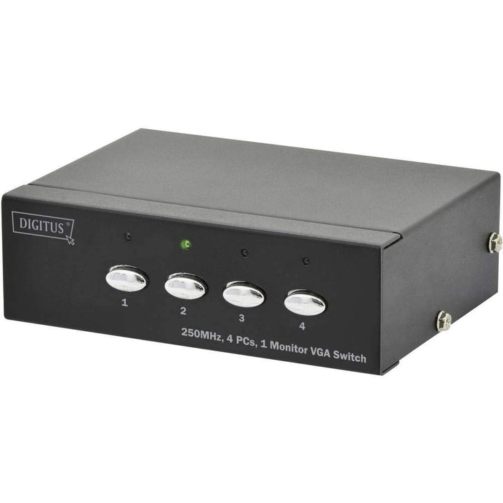 DIGITUS Professional VGA Video Switch / Umschalter, 4 Eingänge - 1 Ausgang, 250MHz, bis 1920x1080 Pi