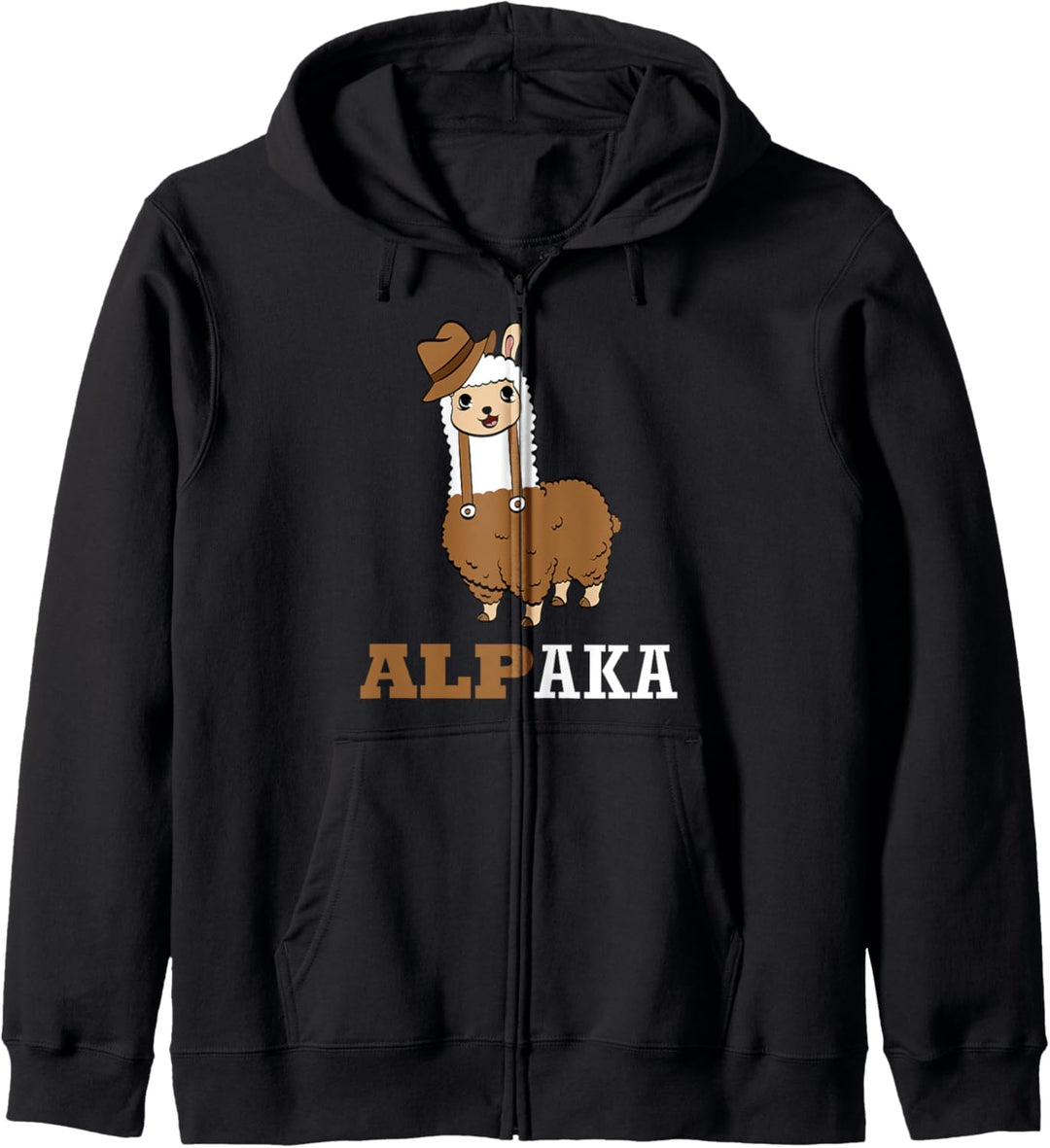Alpaka Lama Gift lustiges Alpaca mit Lederhose und Hut Kapuzenjacke
