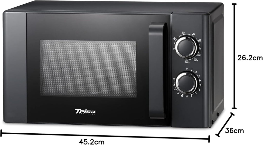 Trisa Micro Grill 20L – Kombi-Mikrowelle mit Grillfunktion, 20 Liter Garraum, 9 Leistungsstufen & 30