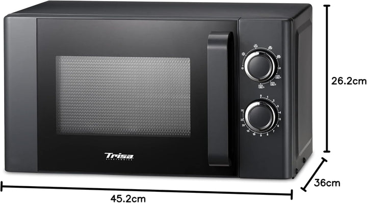 Trisa Micro Grill 20L – Kombi-Mikrowelle mit Grillfunktion, 20 Liter Garraum, 9 Leistungsstufen & 30