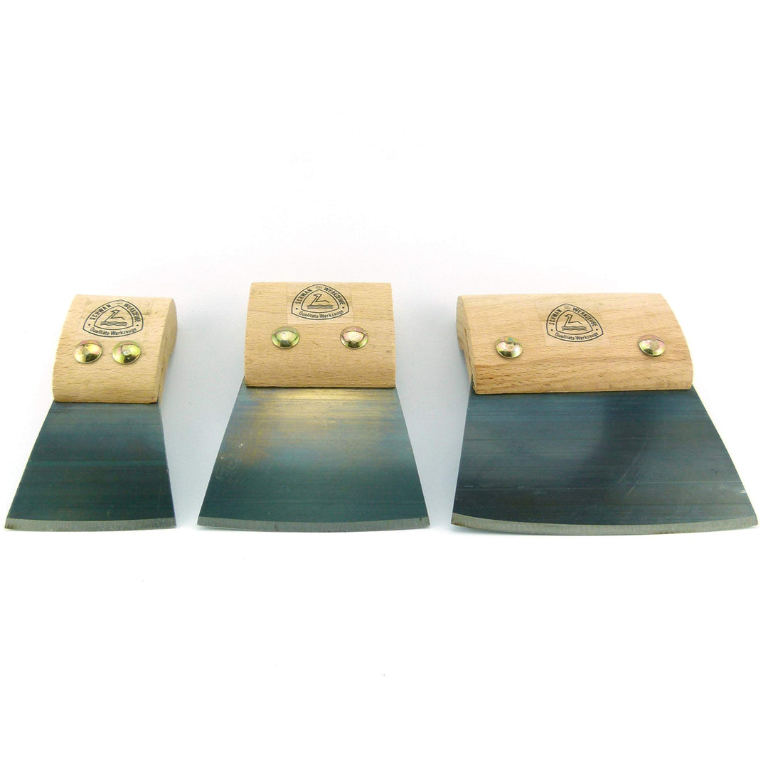 Parkettziehklinge 60 mm / 90 mm / 120 mm Ziehklinge mit breiter Fase gehärtetes Material (3er Set au