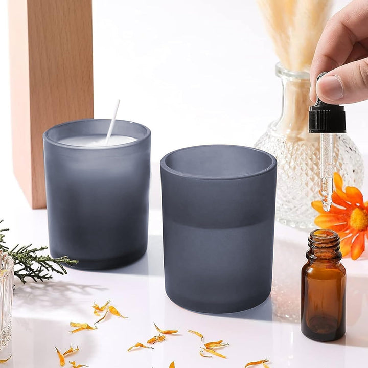 6er-Pack Kerzengläser mit Bambusdeckel (200ml) - 3mm Dickwandiges &amp; Hitzebeständiges Glas - Elegante