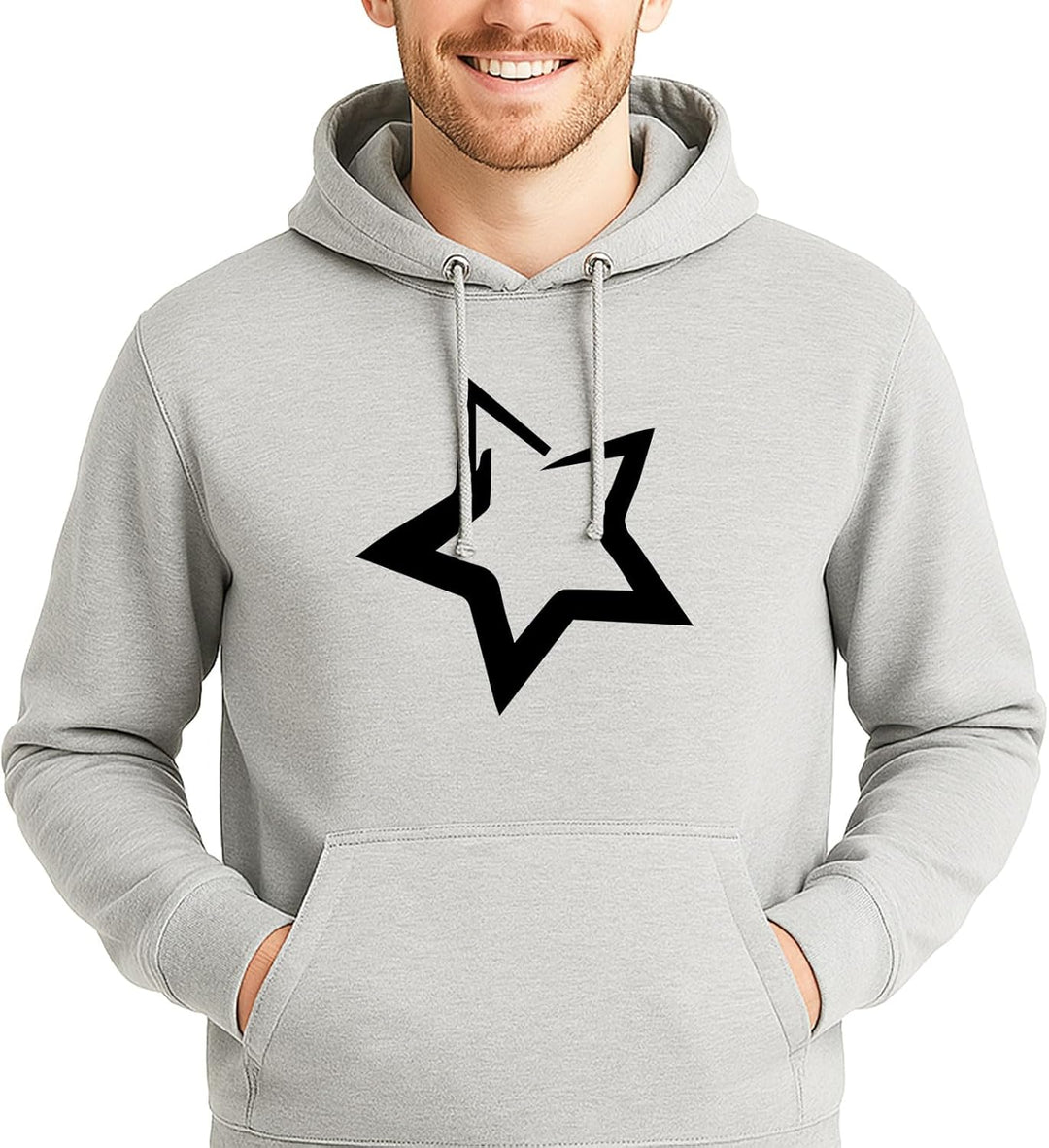 huuraa Unisex Hoodie Stern Star Pullover Vegan Grösse S mit stylischem Motiv Geschenk Idee für Freun