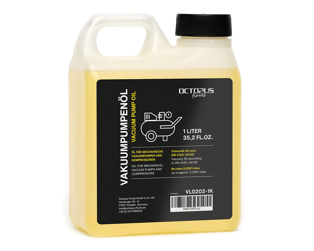Octopus 1000 ml Vakuumpumpenöl 1 Liter Vakuumöl Öl Vakuumpumpe Pumpenöl Kompressoröl HV100 Maschinen