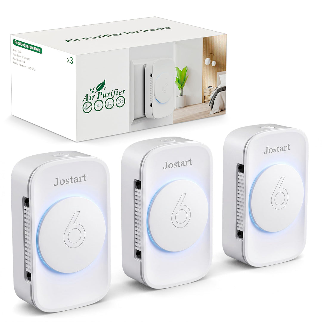 Ionisator luftfilter Wohnung,3 Pack Leise Raumluftreiniger Raucherzimmer Klein für Rauch Haustiere F