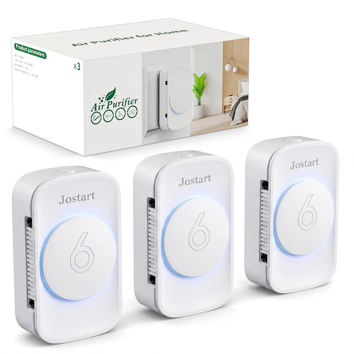 Ionisator luftfilter Wohnung,3 Pack Leise Raumluftreiniger Raucherzimmer Klein für Rauch Haustiere F