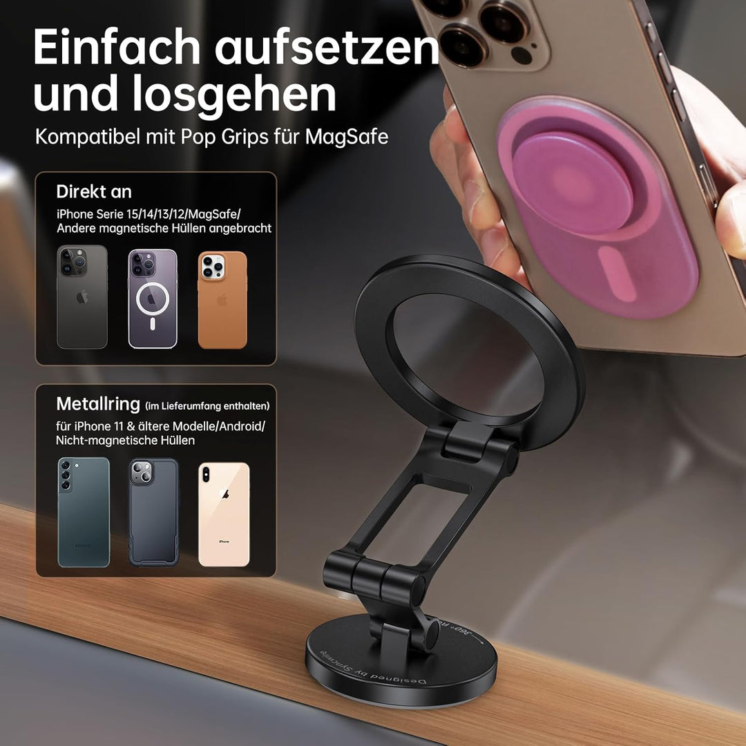 SYNCWIRE Handyhalterung Auto für MagSafe Autohalterung Magnet [Flexible DREI Achsen] Magnetische Han