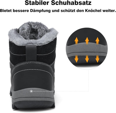 Mishansha Winterschuhe Warme Gefütterte Herren Damen Winterstiefel Wasserdicht Trekkingschuhe Wander