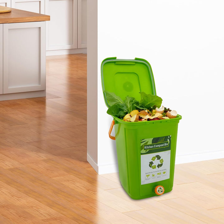 Biomülleimer Küche Grosser, 20L Komposteimer Küche mit Doppeltes Deckeldesign - Geruchsdicht, Schnel