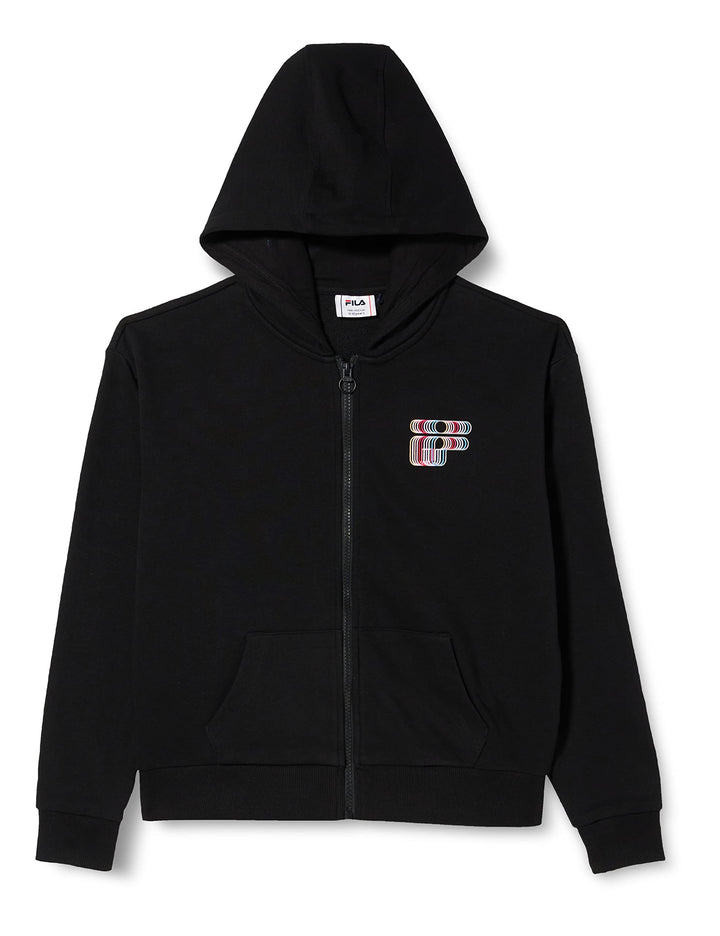 FILA Mädchen Stralen Graphic Logo Hooded Sweat Kapuzenjacke 158-164 Schwarz, 158-164 Schwarz