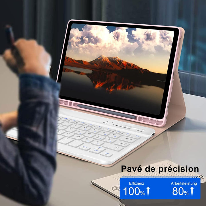 Tastatur Hülle für Samsung Galaxy Tab A9 8.7'' 2023, QWERTZ Deutsches Tastatur Magnetische Wireless