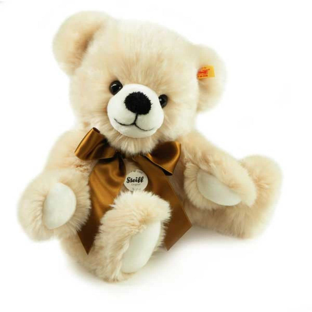 Steiff Bobby Schlenker-Teddybär Creme 40 cm, Plüsch-Teddybär mit Schleife, Kuscheltier Bär zum Kusch