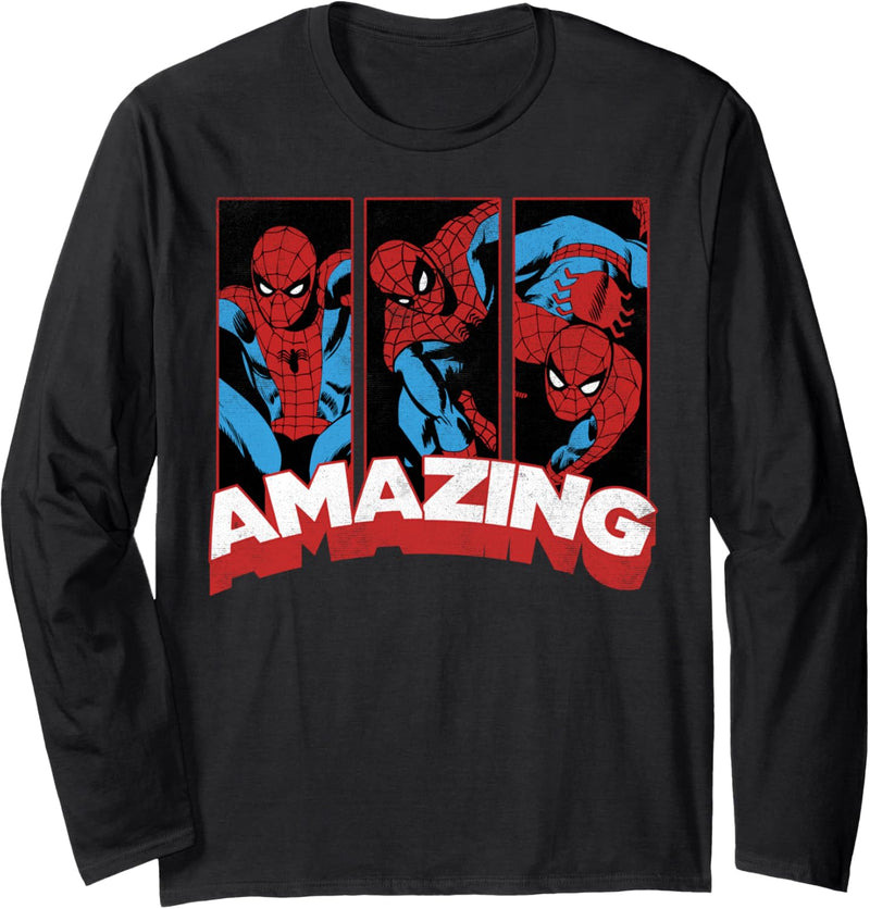 Marvel Spider Man Amazing Comic Poses Langarmshirt