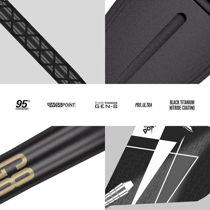 Target Darts Phil Taylor Power 9-Five 8. Gen. 95% Wolfram Swiss Point Steeldarts-Set Dartpfeile 24G,