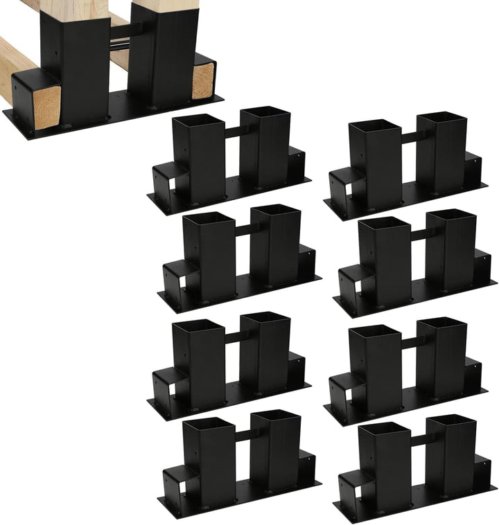 Yakimz 8er Set Holzstapelhilfe, Stabile Brennholz-Stapelhilfe, Schwarz Holzstapelhalter Kaminholzhal
