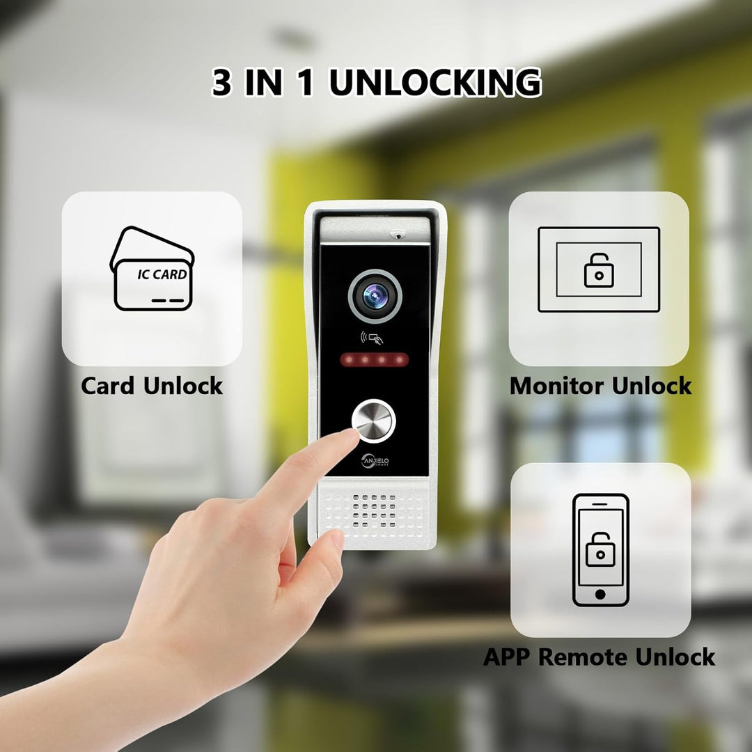 ANJIELO SMART 1080P Video Türklingel Kamera mit 7 Zoll Touchscreen Video Türklingel Gegensprechanlag