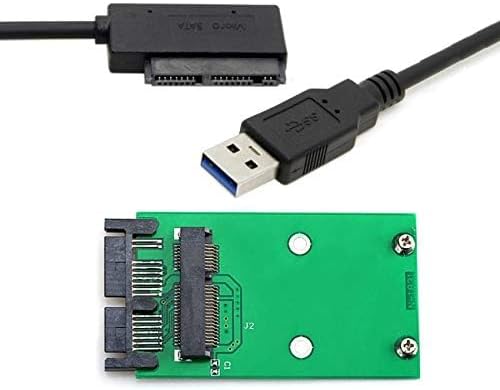 cablecc USB 3.0 zu mSATA 50-Pin SSD & 1,8" Micro SATA 7+9 16-Pin Adapter Add-On-Karten PCBA USB 3.0