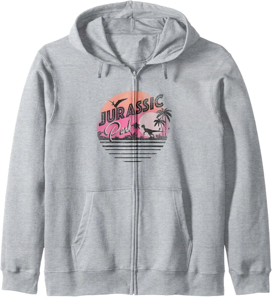 Jurassic Park Neon Sunset Retro Style Logo Kapuzenjacke