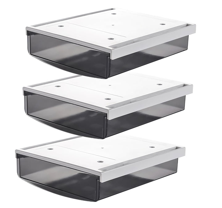 TUKA 3X 3,5L Unterschreibtisch-Schubladen 24x21x8cm, Selbstklebende Schubladen, Versteckte Unterbaus