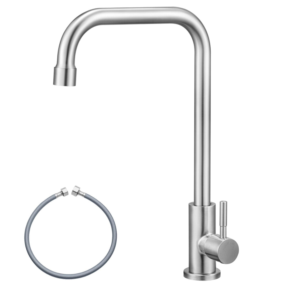 CECIPA Kaltwasserhahn aus Edelstahl, 360° drehbarer Wasserhahn nur Kaltwasser, Robuste Kaltwasser Ar