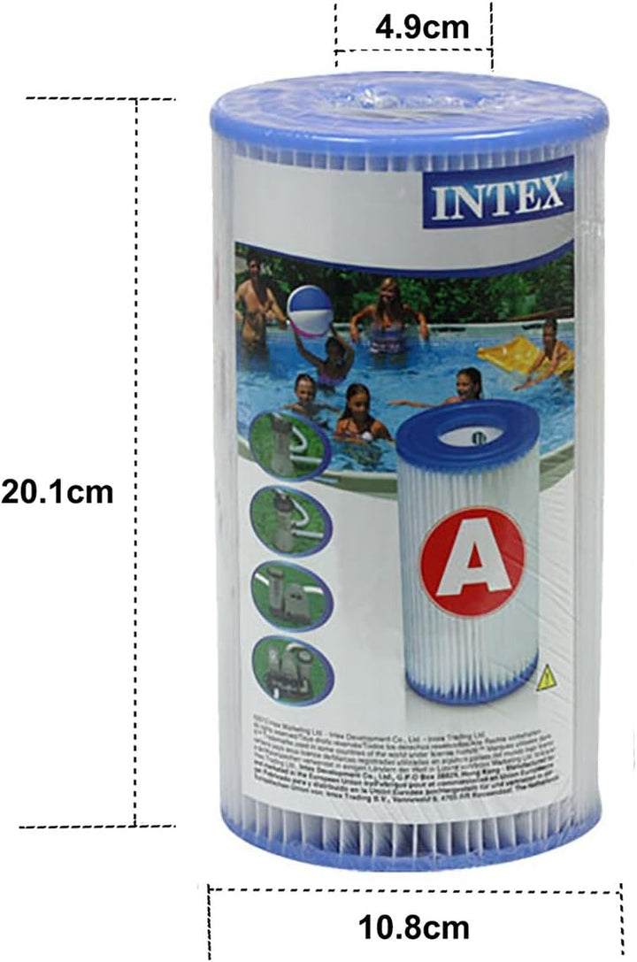 Intex Filterkartusche Typ A, weiss, Ø 4,7 cm (Innen) Durchmesser:10,7 cm (Aussen) x 20 cm.