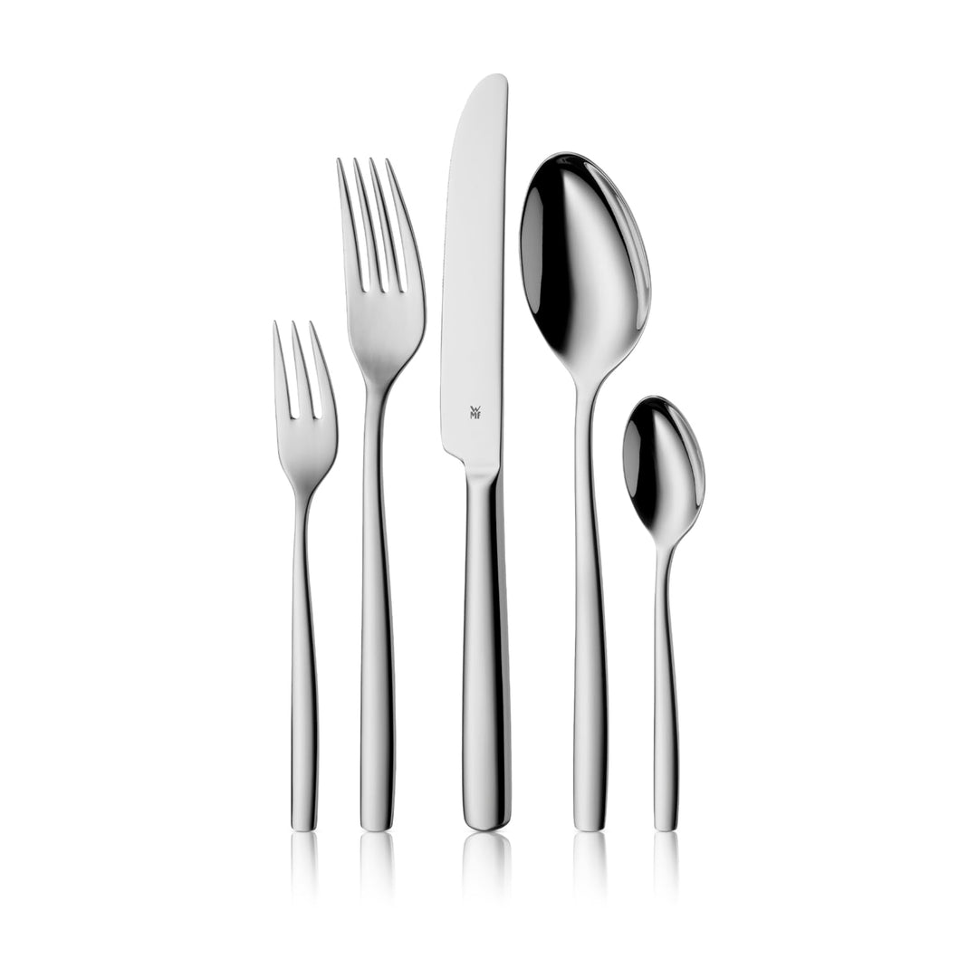 WMF Palma Edelstahl Besteck Set 6 Personen, Essbesteck Set 30 teilig, Monobloc-Messer, Cromargan Ede