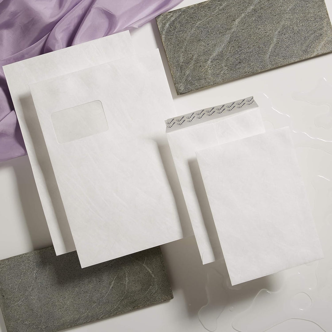 Tyvek Faltentasche mit Spitzboden E4 (406x305x50mm) haftklebend weiss 55g 100 Stück