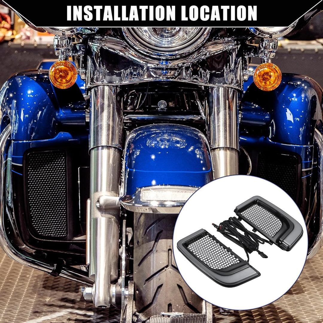 X AUTOHAUX Motorrad LED Verkleidung Untere Gitter Blinker Licht für Harley