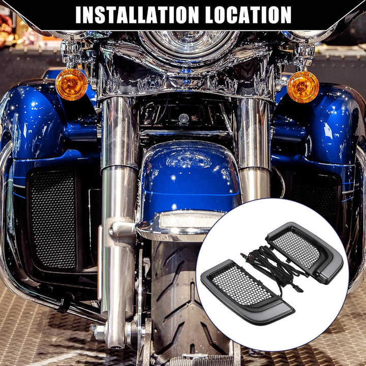 X AUTOHAUX Motorrad LED Verkleidung Untere Gitter Blinker Licht für Harley