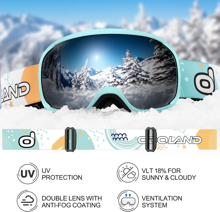 Odoland Kinder Skihelm und Skibrille Set, Snowboardhelm für Jungen und Mädchen, Verstellbar Schneehe