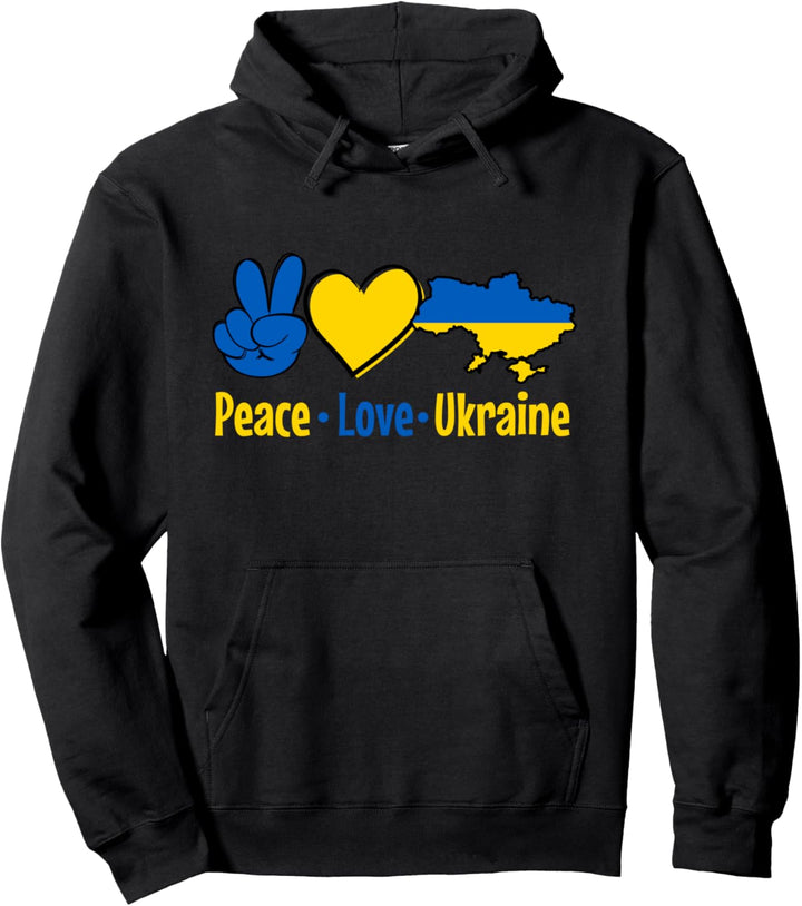 Vintage Peace Love Ukraine For Men Women Pullover Hoodie