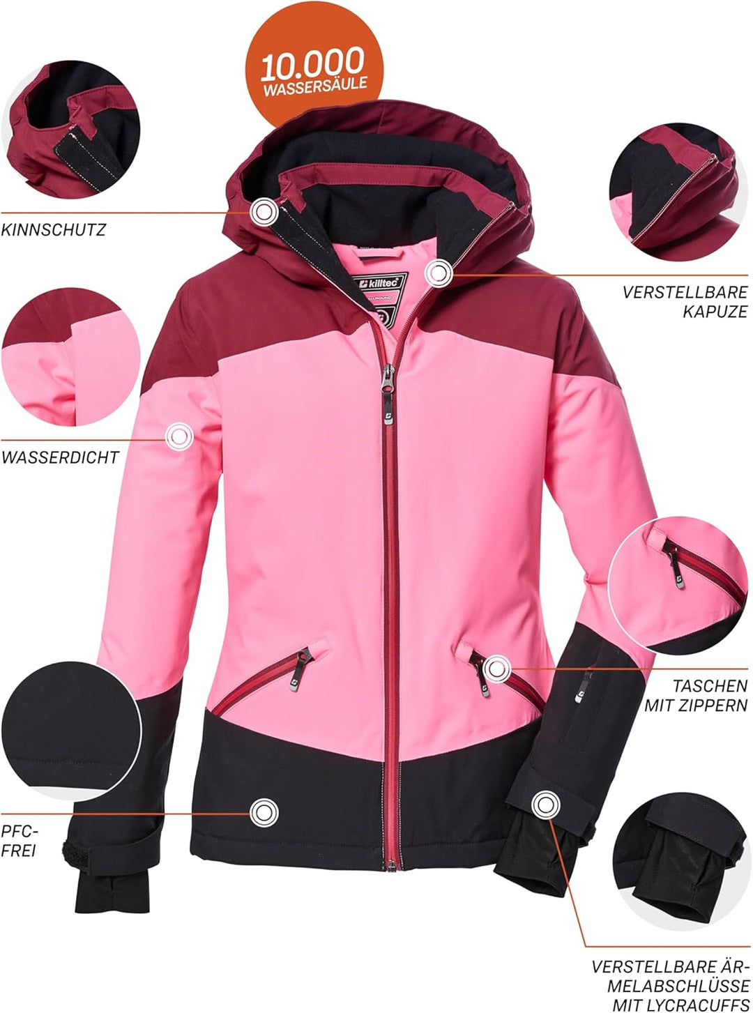 Killtec Mädchen Ksw 151 Grls Ski Jckt Skijacke wasserdicht/Funktionsjacke mit Kapuze und Schneefang
