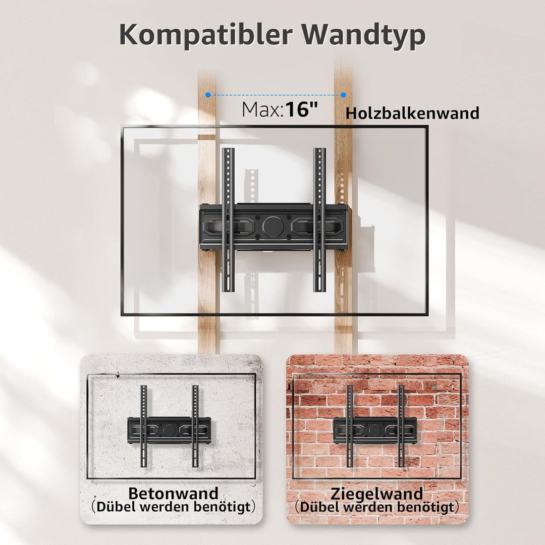 MOUNTUP TV Wandhalterung Schwenkbare Neigbare TV Halterun für 26-70 Zoll Flach &amp; Curved LCD LED Fern